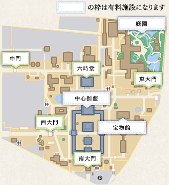 the map of Shitenno-ji