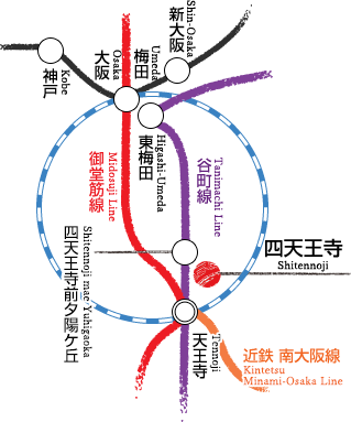 大阪主要駅からの沿線地図
